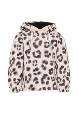 Molo Beige Down Snow Jacket For Girl With Print