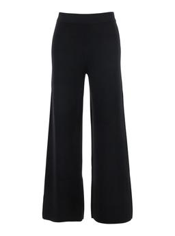 Parosh Black Pants With High Elastic Waist In Wool And Cashmere Woman