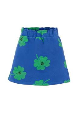 Bobo Choses Blue Skirt For Girl With Lucky Clover