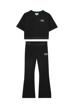 Kenzo Kids Black Suit For Girl With Logo