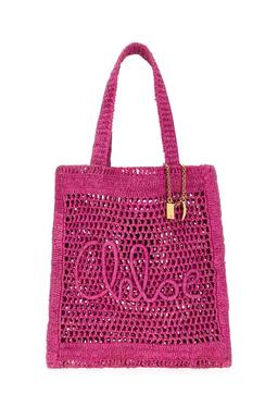 Chloé Fuchsia Raffia Summer Banana Shoulder Bag