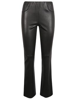 Via Masini 80 Leather Flared Leg Trousers