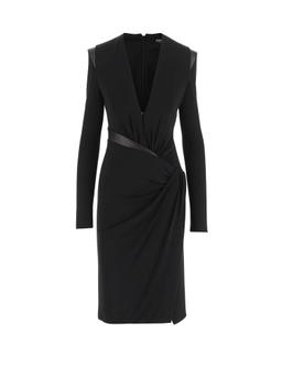 Versace Crepe Mini Dress With V-neckline