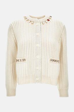 Thom Browne Crew Neck Cardigan Swarovski Crystal