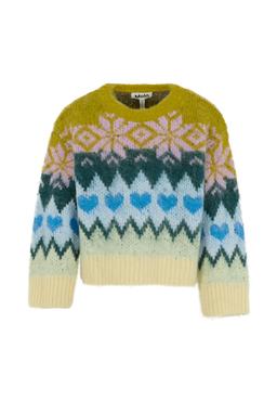 Molo Multicolor Sweater For Girl With Nordic Motif