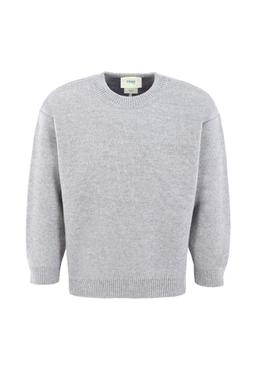 Fendi Grey Sweater For Girl With Logo