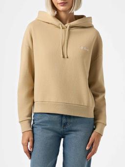 MC2 Saint Barth Woman Beige Fleeced Cotton Hooded Sweatshirt Mindy