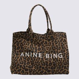 Anine Bing Leopard Cotton Leo Canvas Tote