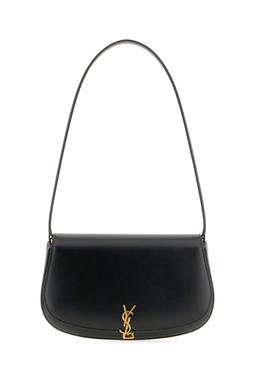 Saint Laurent Dark Brown Leather Mini Voltaire Shoulder Bag