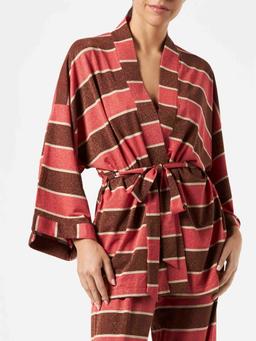 MC2 Saint Barth Striped Knitted Kimono Cardigan