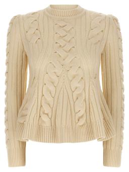 Alexander McQueen peplum Cable Sweater