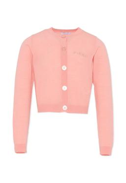 Pinko Pink Cardigan For Girl With Logo