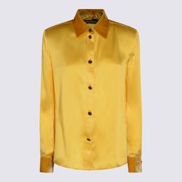 Roberto Cavalli Yellow Silk Shirt