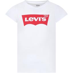 Levi's White T-shirt For Girl With Logo