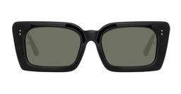 Linda Farrow Nieve - Black / Yellow Gold Sunglasses