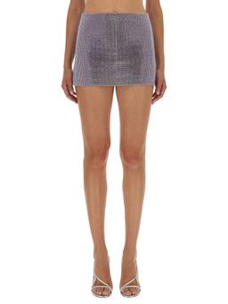self-portrait Metal Mesh Skirt