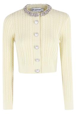 self-portrait Yellow Alpaca Cardigan