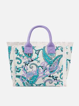 MC2 Saint Barth Vanity Canvas Shoulder Bag With Paisley Print