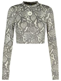 Adidas by Stella McCartney Snake Print crop Polyester Blend Sweater