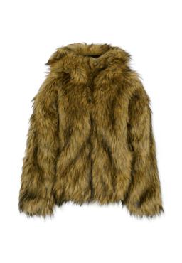 Diesel Brown Faux Fur Coat For Girl