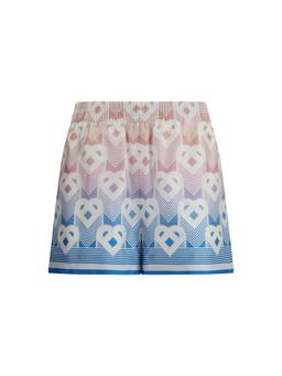 Casablanca Gradient Heart Monogram Silk Shorts