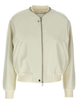 Jil Sander Leather Bomber Jacket