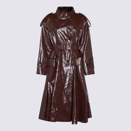 Chloé Dark Purple Leather Trench Coat