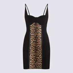 Roberto Cavalli Black Viscose Mini Dress