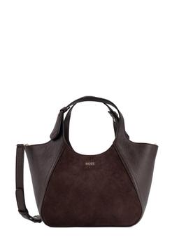 Hugo Boss Suede And Leather Shoulder Bag