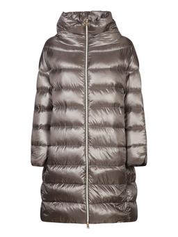 Herno matilde Grey Down Jacket With Mock Neck And Two Front Welt Pockets With Button In Tech Fabric Woman