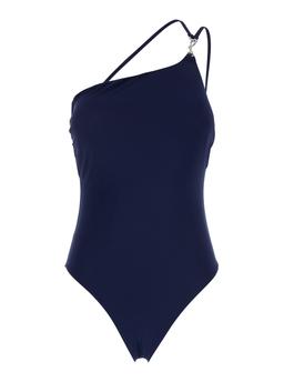 Tory Burch One-shoulder Swimsuit With U-neck On The Back In Tech Fabric