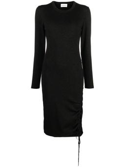 Parosh Long Sleeve Draped Short Dress