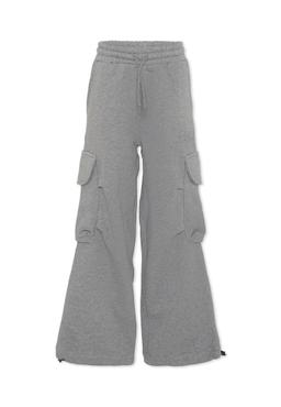 MSGM Grey Trousers For Girl With Logo