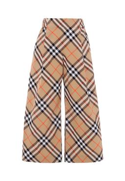 Burberry Beige Trousers For Girl With Check Vintage