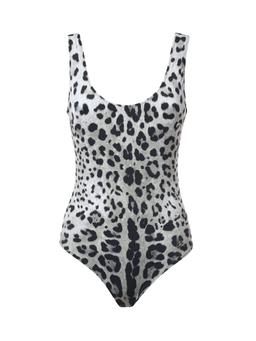 Dolce & Gabbana Leopard Print Olympic One-piece Swimsuit