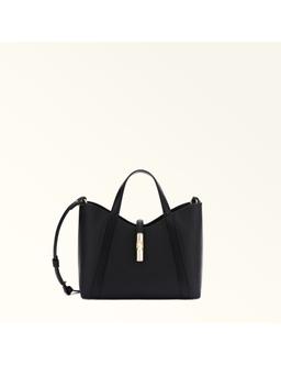 Furla Goccia S Leather Tote Handbag, Black
