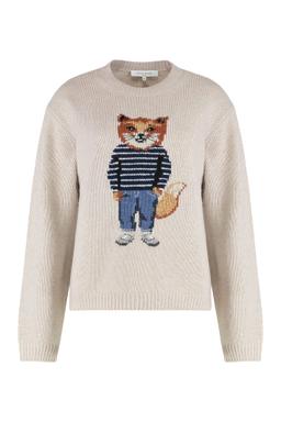 Maison Kitsuné Sweater With Round Neckline In Wool