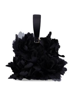 Ferragamo Mini Satin Clutch With Floral Embellishments