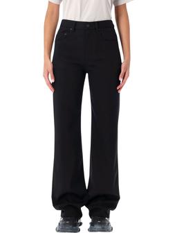 Balenciaga Black Straight Fit Tailored Wool Pants