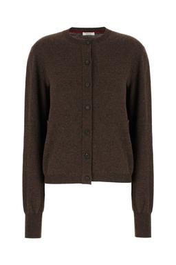 Ferragamo Chocolate Stretch Wool Blend Cardigan