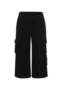 MSGM Black Trousers For Girl With Logo