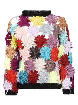 Cavia Hand Made Crochet Flowers Sweater