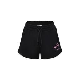 MSGM Black Shorts For Girl With Logo
