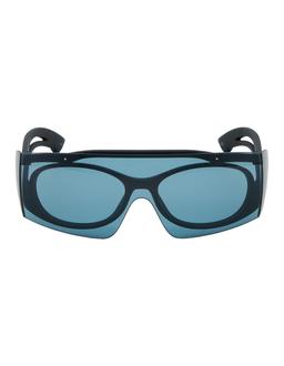 Alexander McQueen Two-tone Sunglasses In Black/blue