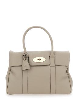 Mulberry bayswater Beige Shoulder Bag With Postmans Lock In Hammered Leather Woman