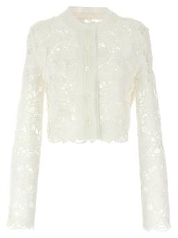 Ermanno Scervino Macramé Tulle Cardigan