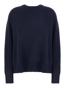 Goat boyfriend Blue Crewneck Sweater With Dropped Shoulders In Cashmere Woman
