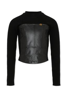 Pinko Black Sweater For Girl With Logo