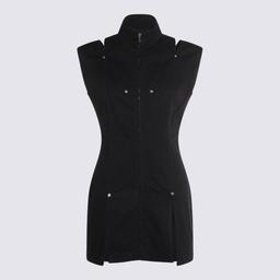 Jean Paul Gaultier Navy Cotton Slit Cotton Dress