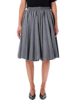 Ami Alexandre Mattiussi Ami Paris Corolla Wool Flannel Midi Skirt